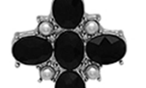 Guess Crystal Cross Charm Layered Necklace In Metallic