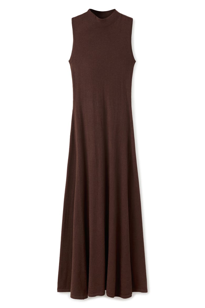 Sleeveless A-Line Dress, Alternate, color, CHOCOLATE