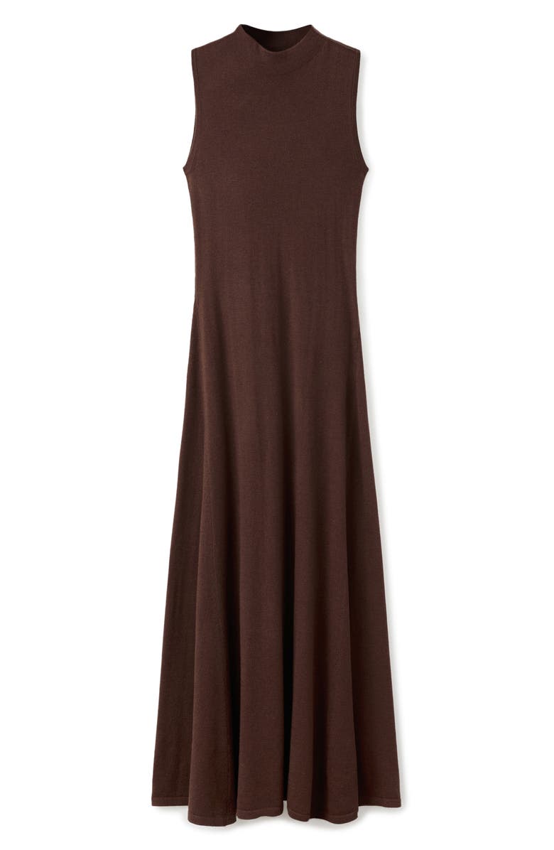 MANGO Sleeveless A-Line Dress, Alternate, color, Chocolate