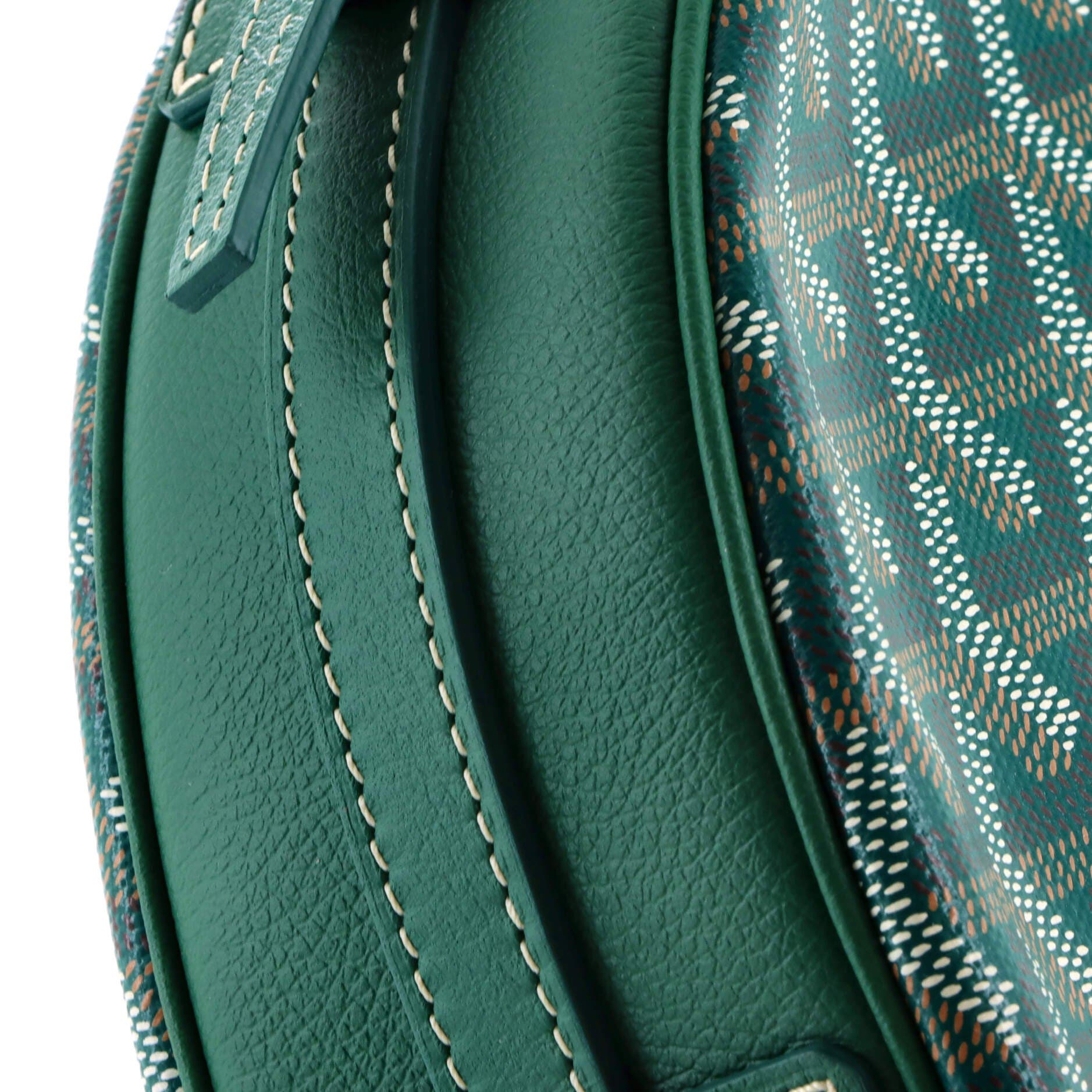 Hirondelle Shoulder Bag Coated Canvas and Leather, Alternate, color, Green