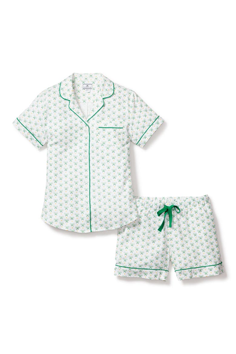 Match Point Short Cotton Pajamas, Alternate, color, GREEN