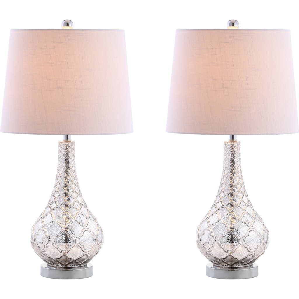 Jonathan Y Darren 25.5" Glass Led Table Lamp, Mercury Silver In Mercury Silver