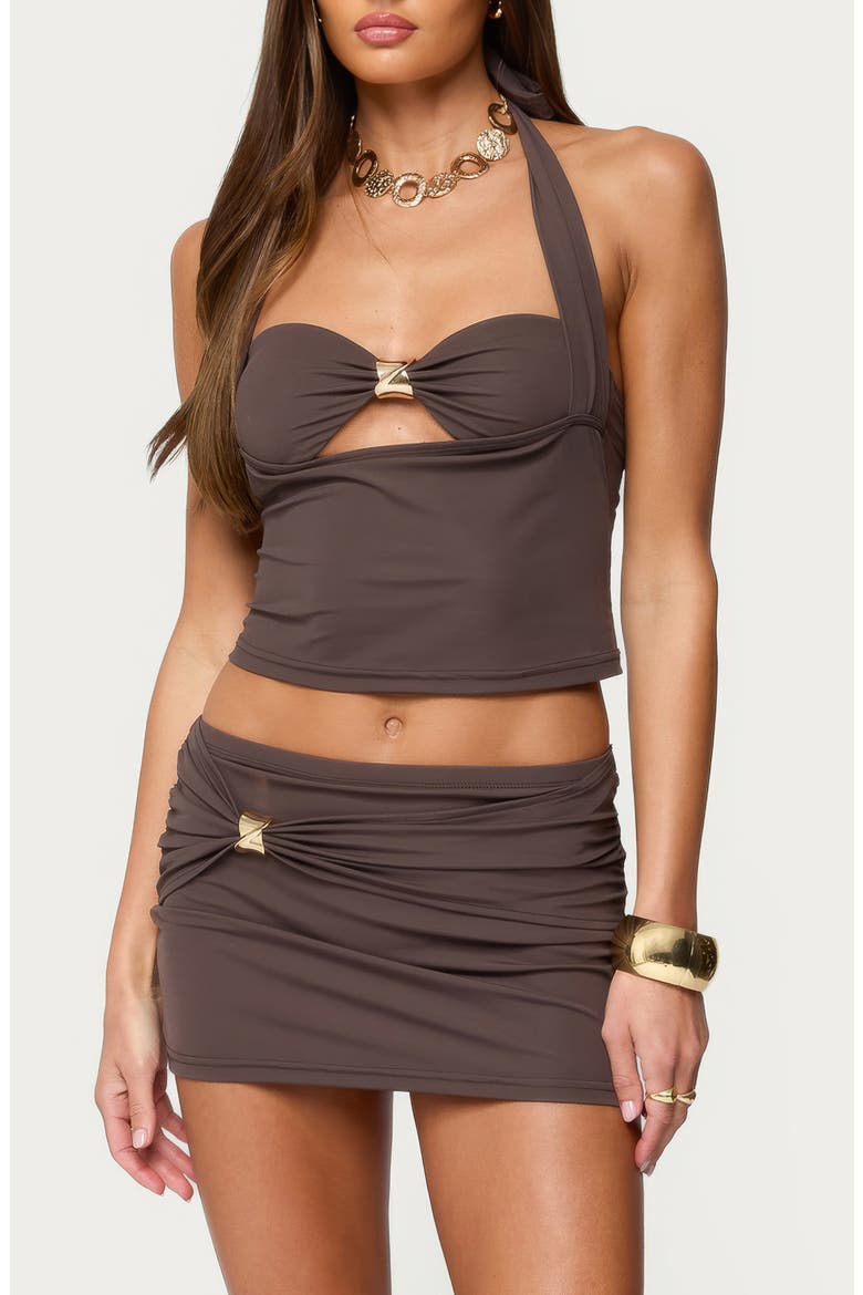 Shaylo Layered Halter Top, Main, color, BROWN