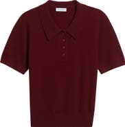 ARTLESS FOREVER Tove Wool & Cashmere Short Sleeve Polo Sweater