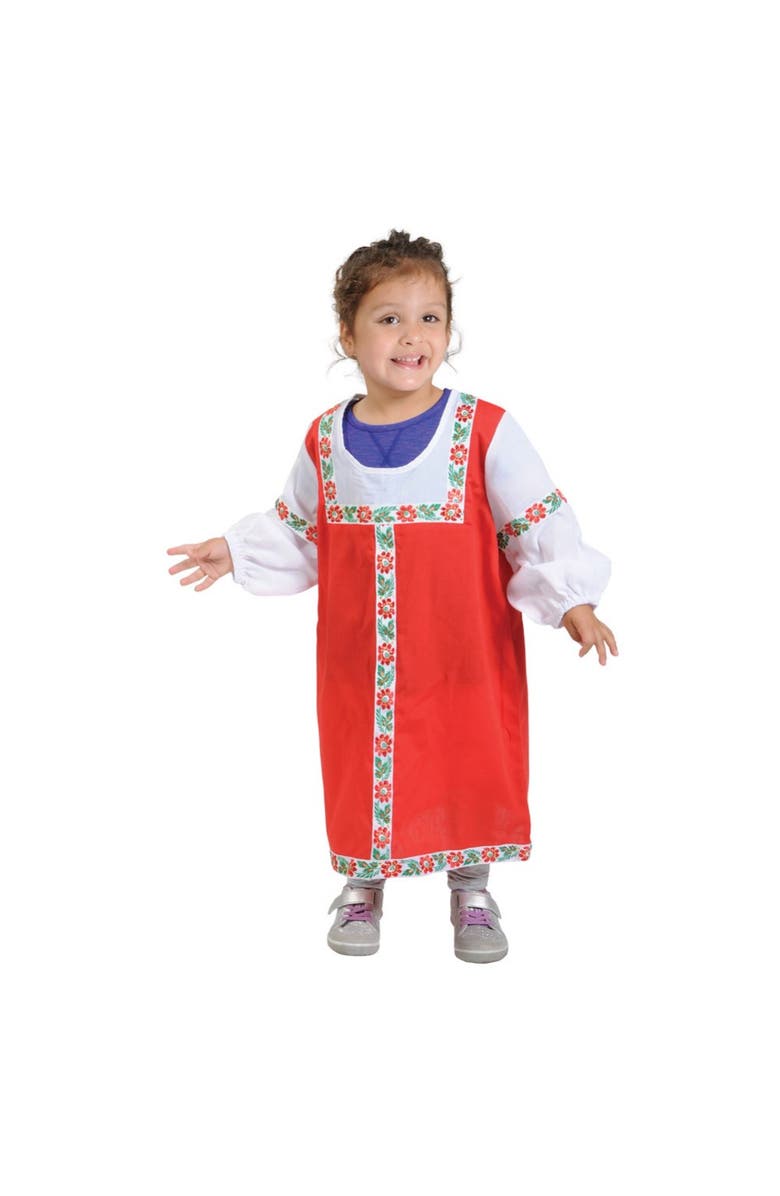 Kaplan Early Learning Company Festive Multiethnic Russian Sarafan Girl Garment, Main, color, Red