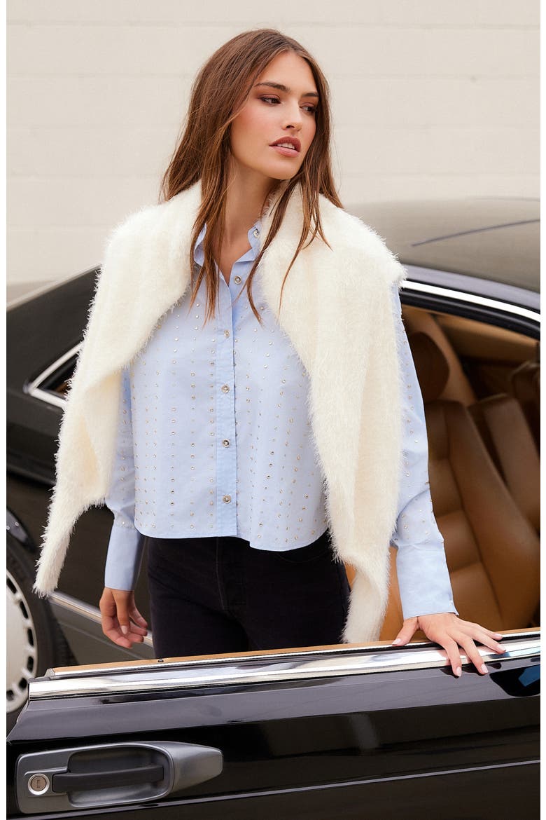 Lia Shirred Sleeve Sweater, Alternate, color, CREAM