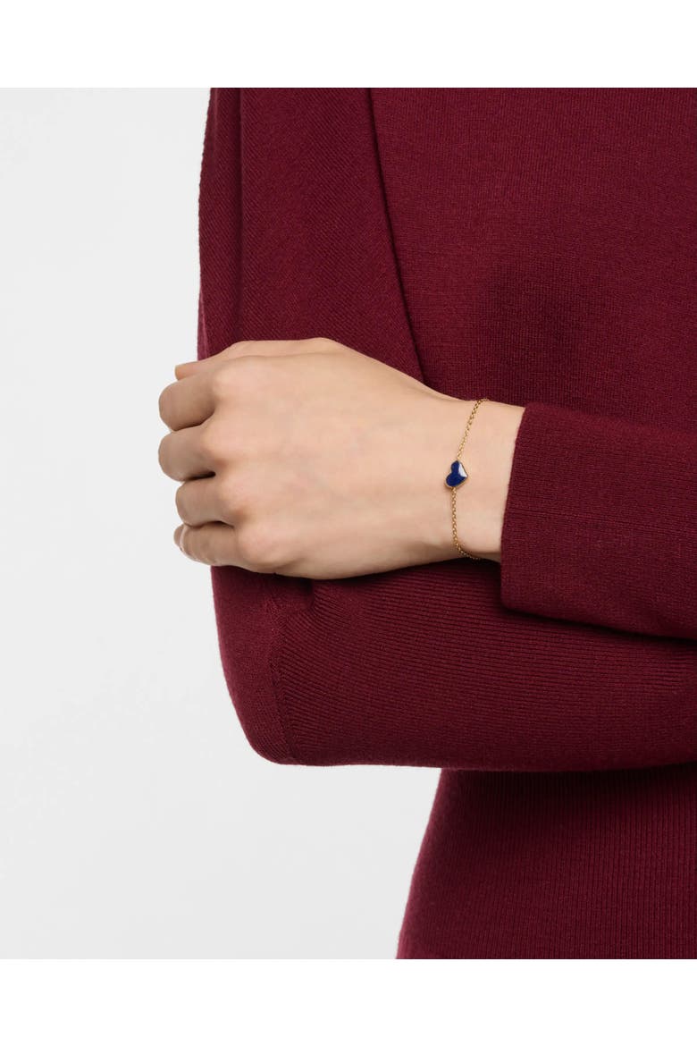 Heart Bracelet Set In Sterling Silver With 18K Gold Overlay, Alternate, color, BLUE
