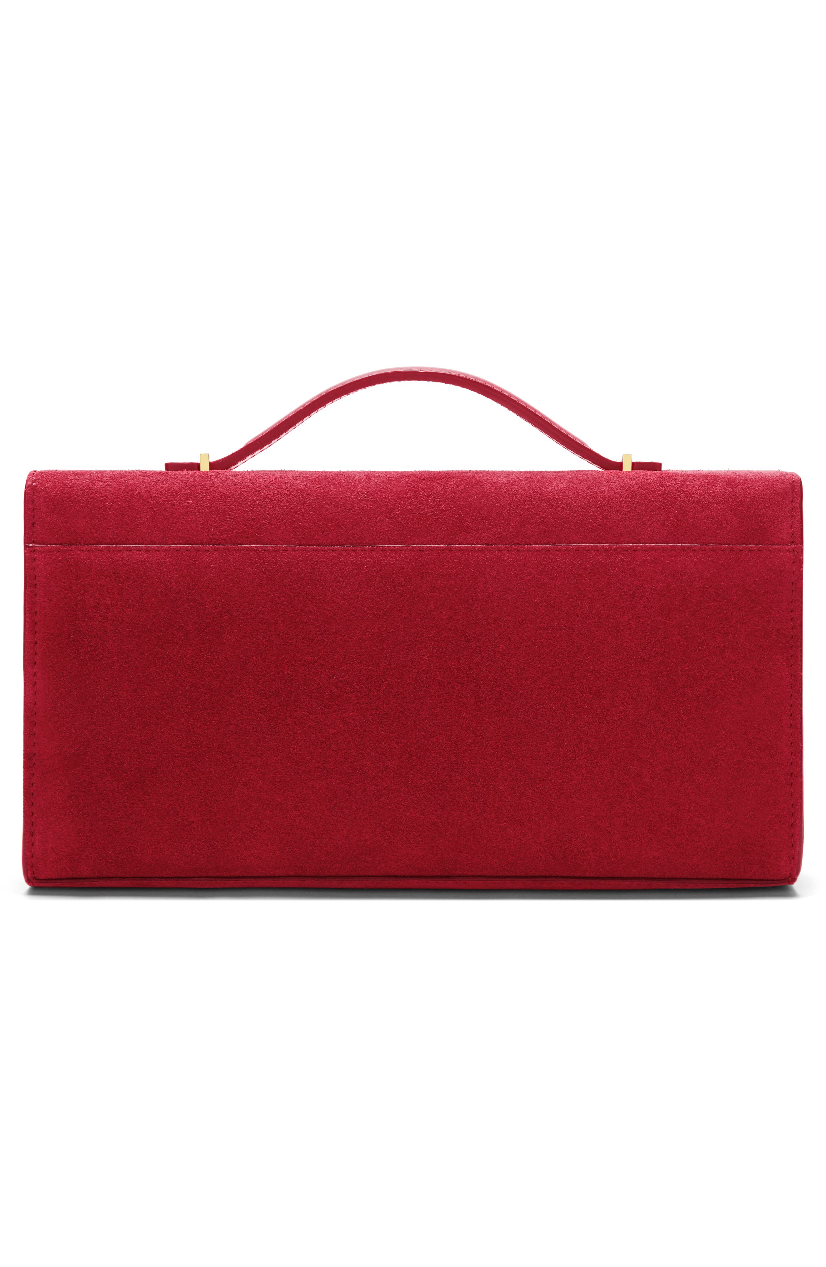 DeMellier Vancouver Leather Clutch, Alternate, color, Berry Red/ Berry Red