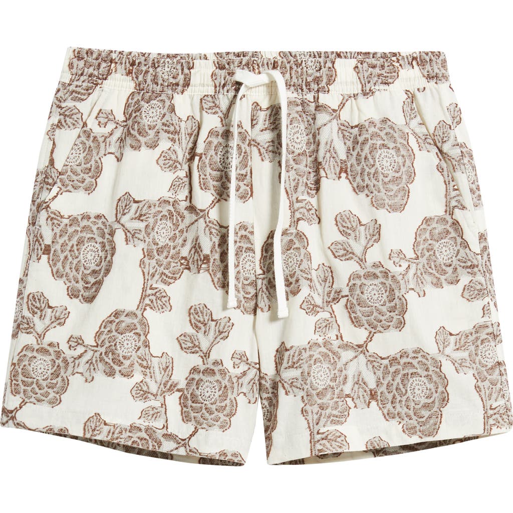 Rizort Nathan Floral Drawstring Shorts In Brown