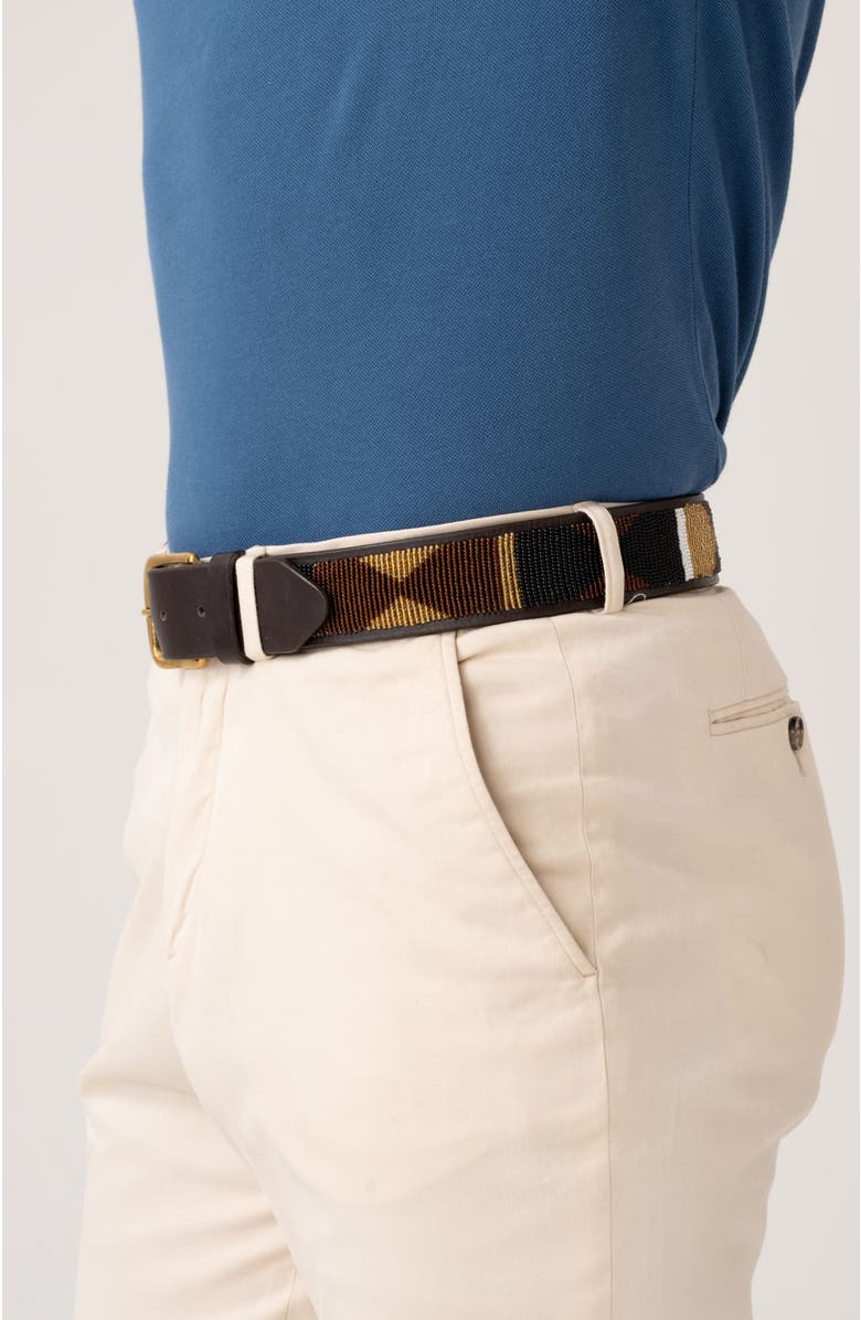 Koy Clothing Maasai Beaded Belt, Alternate, color, Brown/Gold