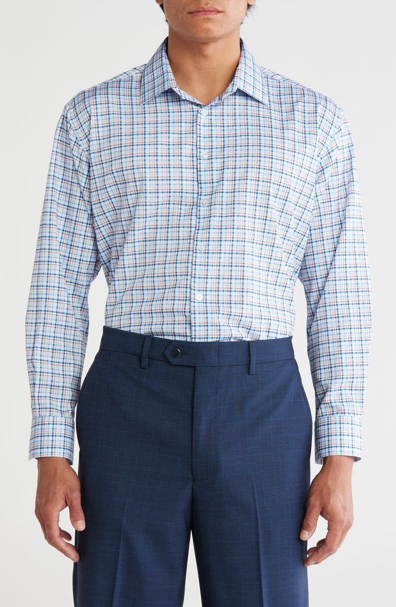 Nautica Plaid Regular Fit Dress Shirt, Main, color, 