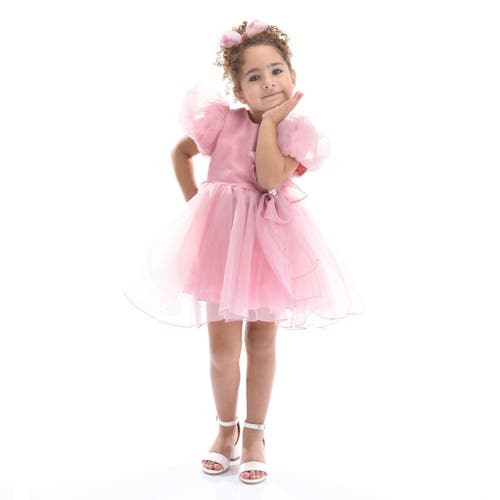 Tulleen Bow Organza Dress In Raspberry