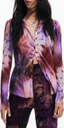 Desigual Pleated Long Sleeve Button-Up Shirt
