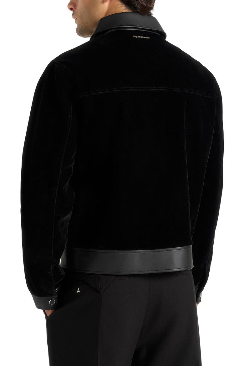 Tony Velvet & Leather Contrast Jacket, Alternate, color, Black