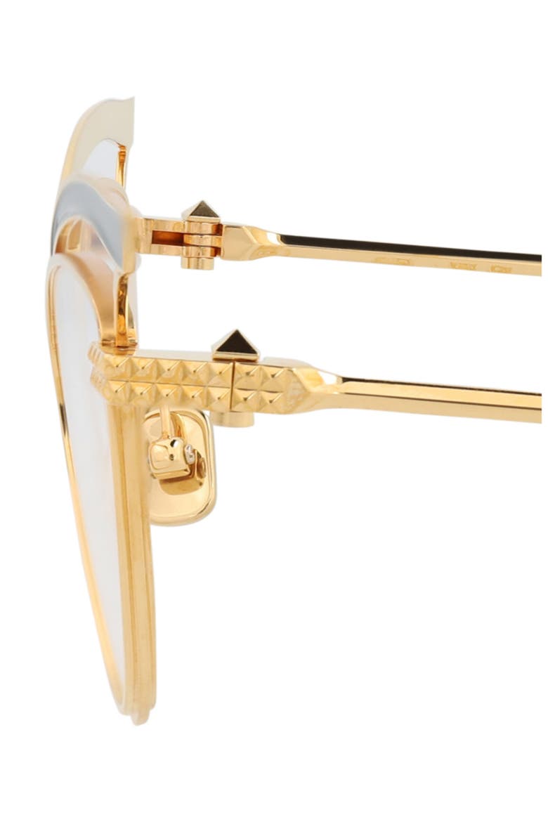 Novelty 55mm Cat Eye Optical Glasses, Alternate, color, GOLD GOLD TRANSPARENT