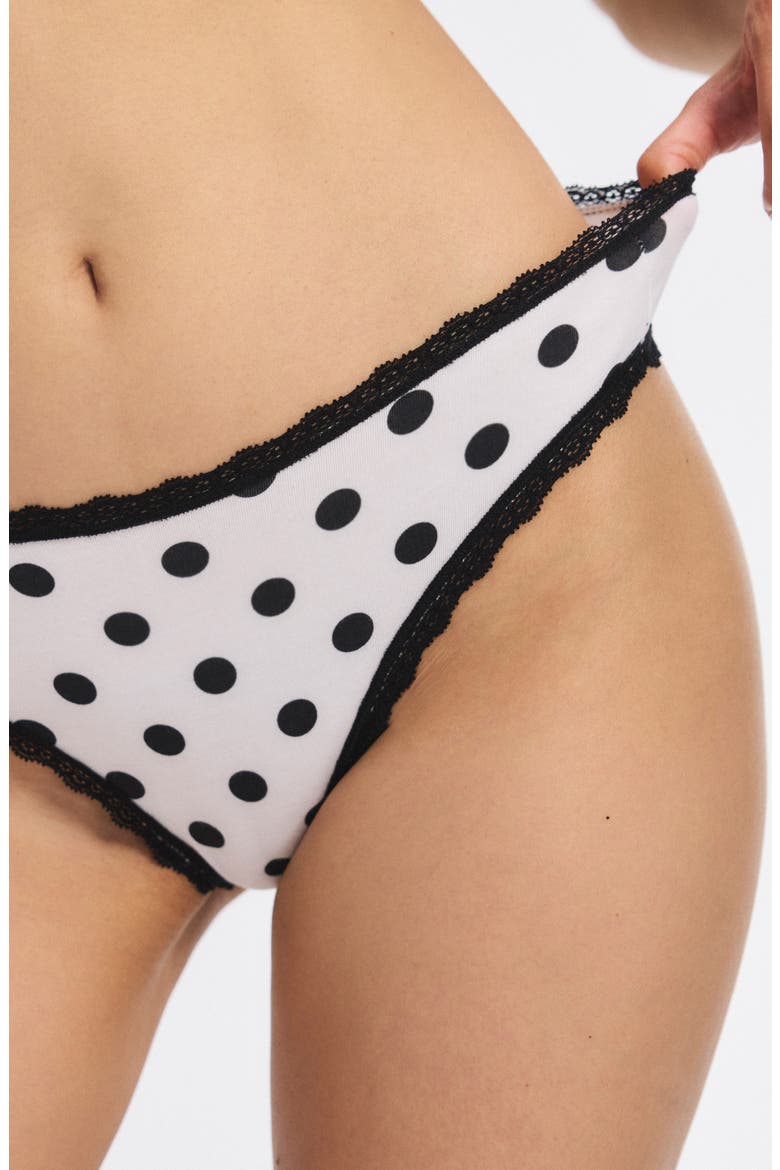 Cotton Essentials Lace-Trim Briefs, Alternate, color, ANGEL WHITE DO'S & DOT'S PRINT