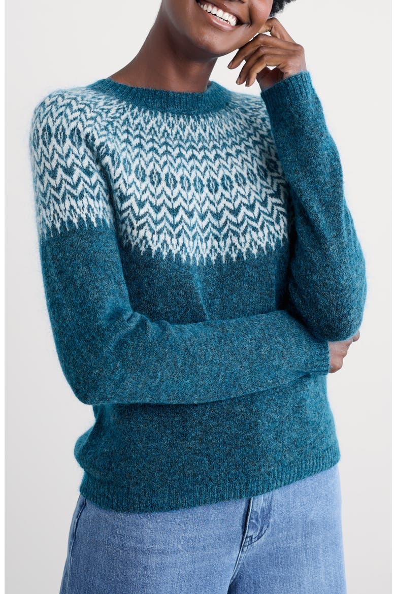 Spruce Frost Fair Isle Wool & Mohair Blend Sweater, Main, color, KNIT HELLEBORE SHORE LIMESTONE
