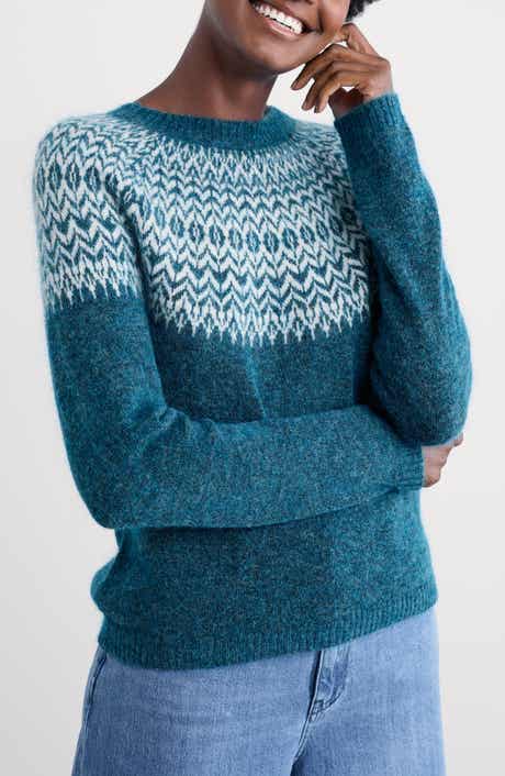 Spruce Frost Fair Isle Wool & Mohair Blend Sweater