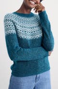 Seasalt Cornwall Spruce Frost Fair Isle Wool & Mohair Blend Sweater
