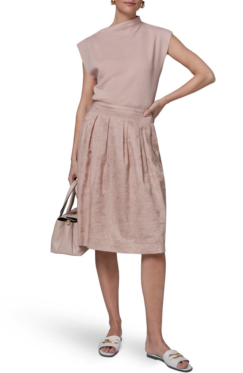 Donna Karan New York Embroidered Skirt, Alternate, color, Snow Petal