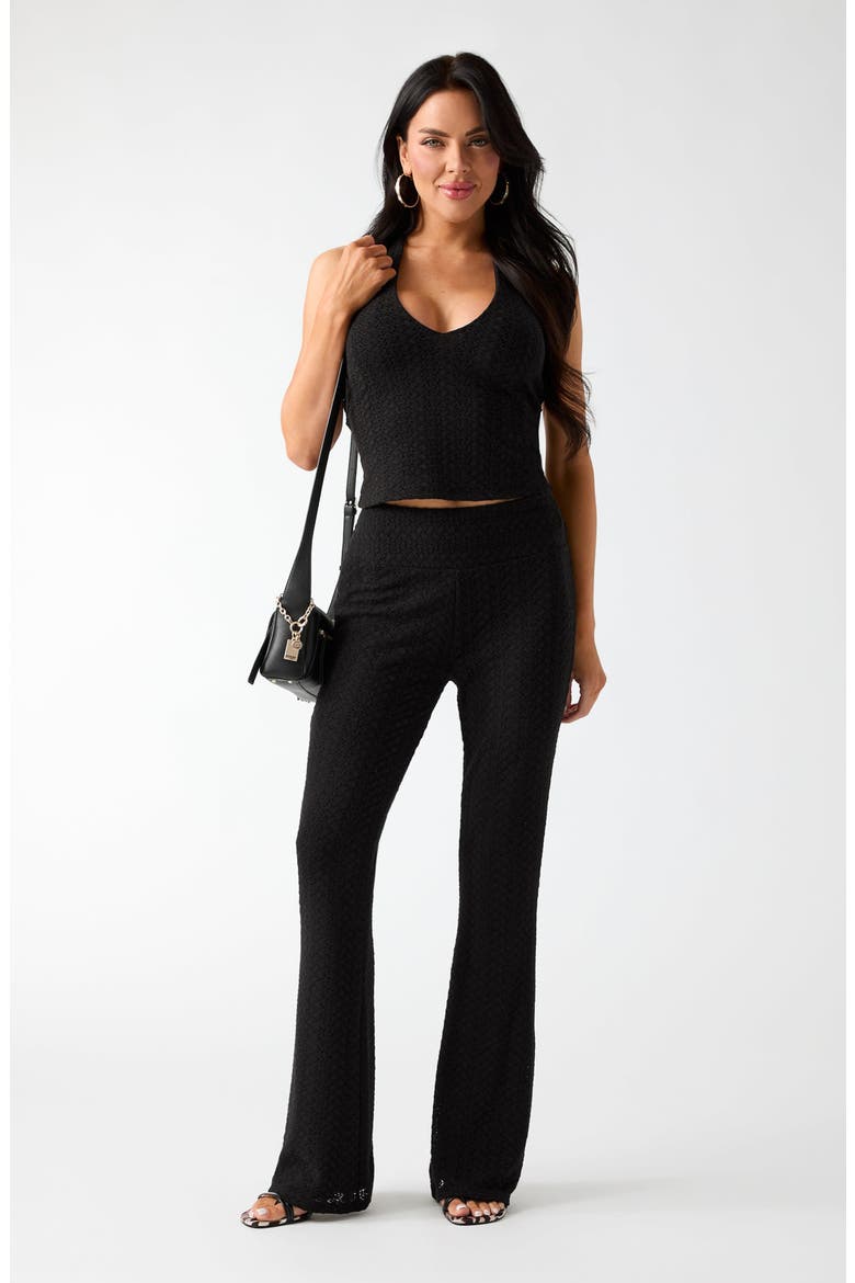 Joey V-Neck Halter Top, Alternate, color, JET BLACK