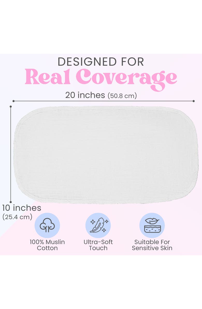 Mère & Moi Muslin Burp Cloths, Alternate, color, White