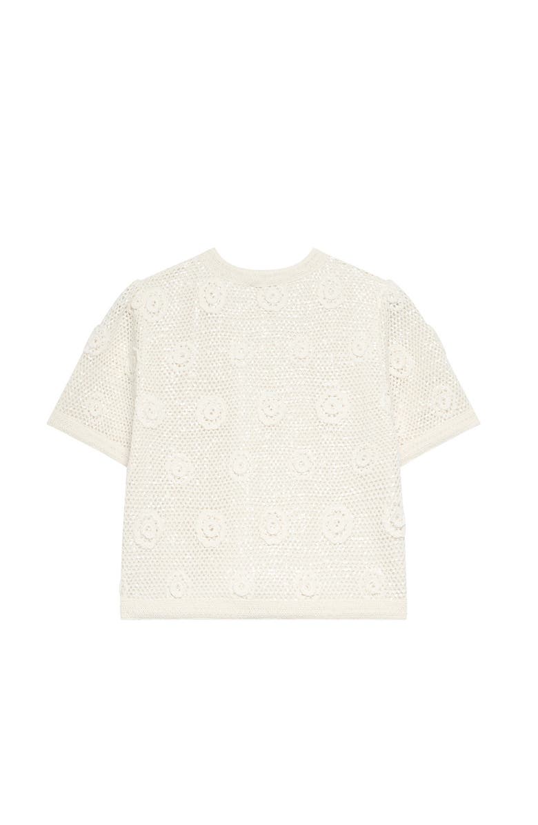 MINT VELVET Cotton Sequin Floral Crochet Top, Alternate, color, Neutral