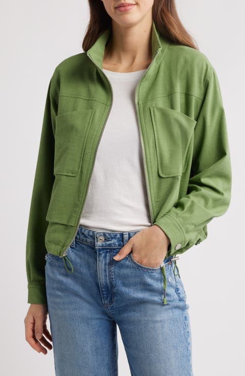 Double Layer Front Zip Jacket (Regular & Petite)