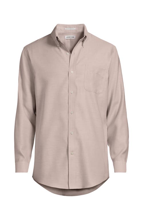 Lands' End Big And Tall Traditional Fit Pattern No Iron Supima Oxford Dress Shirt In Pink