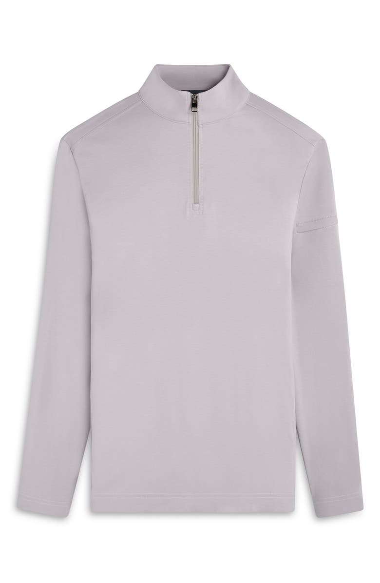 Bugatchi Quarter Zip Knit Pullover, Alternate, color, Platinum