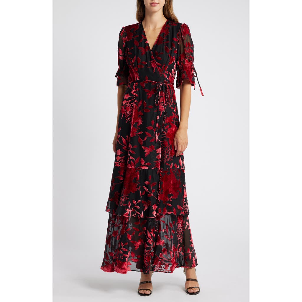 HUTCH HUTCH FLORAL PATTERN WRAP DRESS