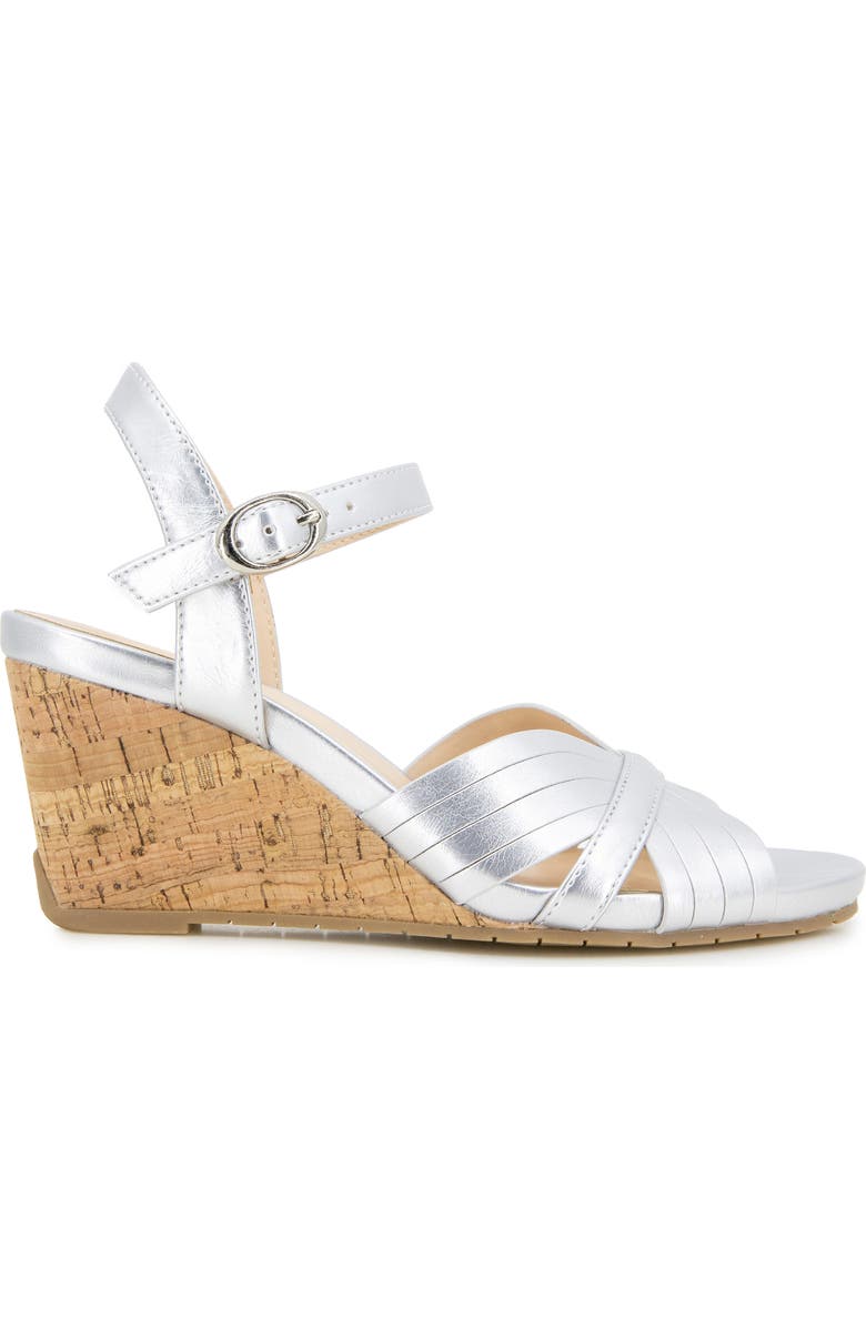 Reaction Kenneth Cole Gomi Wedge Sandal, Alternate, color, Silver