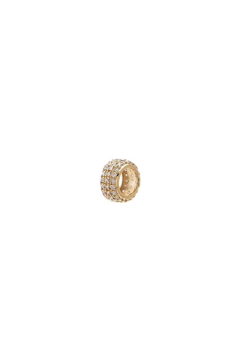 Diamond Wide Pave Rondelle Charm 14K, Alternate, color, 14K Gold