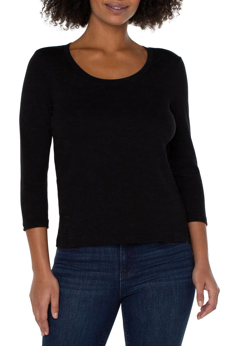 Liverpool Los Angeles Scoop Neck Cotton T-Shirt, Main, color,