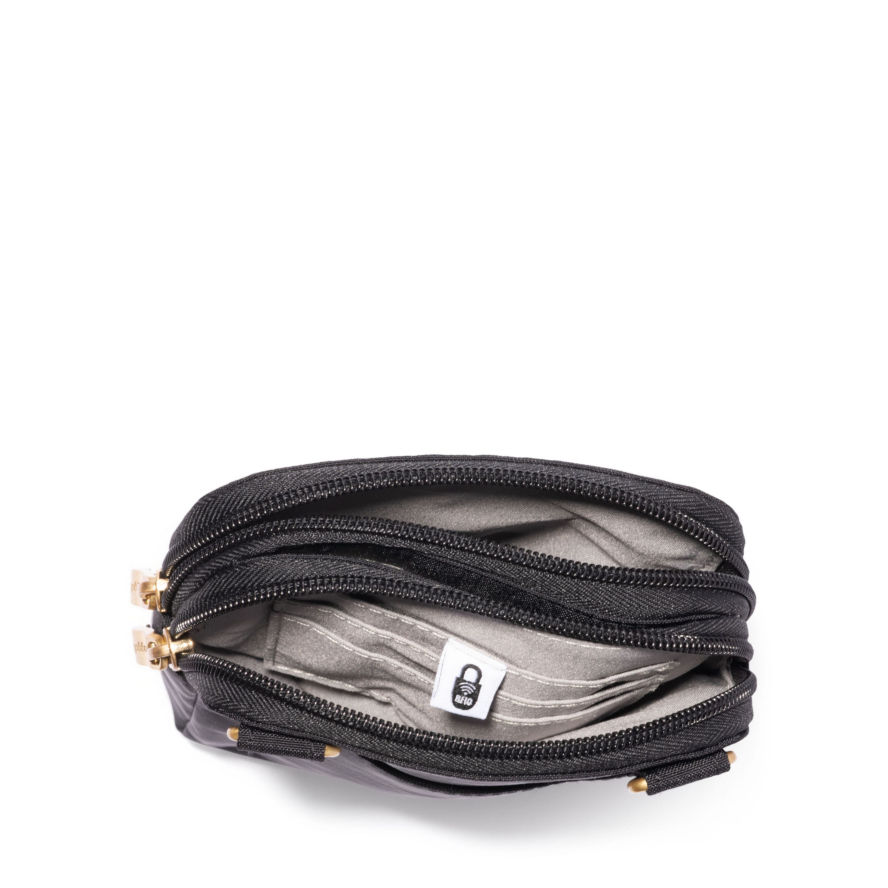 BAGGALLINI Modern Take Two RFID Crossbody Bag, Alternate, color, Black With Gold Hardware