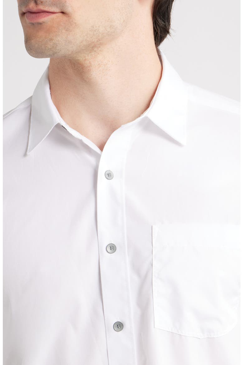 Hudson Reworked Slim Fit Solid Cotton Button-Up Shirt, Alternate, color, WHITE