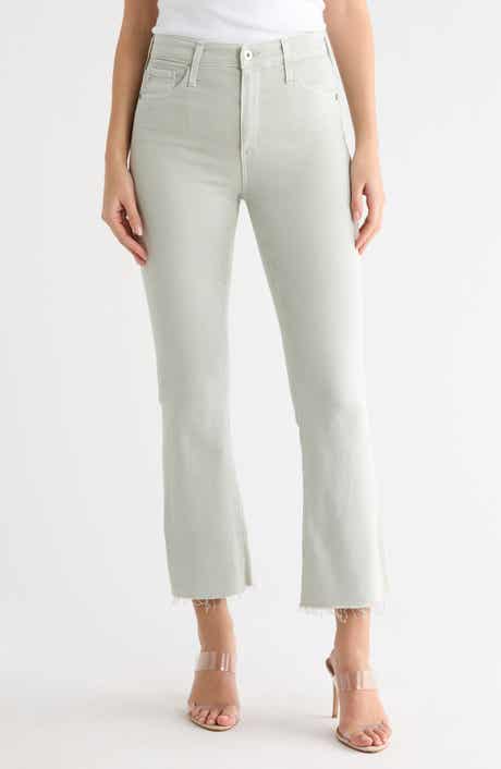 AG Farrah High Waist Raw Hem Crop Bootcut Jeans