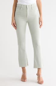 AG Farrah High Waist Raw Hem Crop Bootcut Jeans