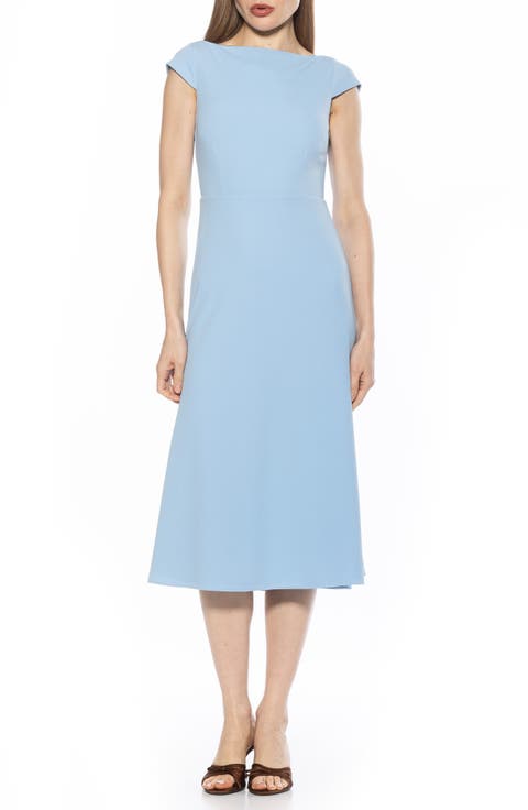 Loreli Boat Neck Midi Dress