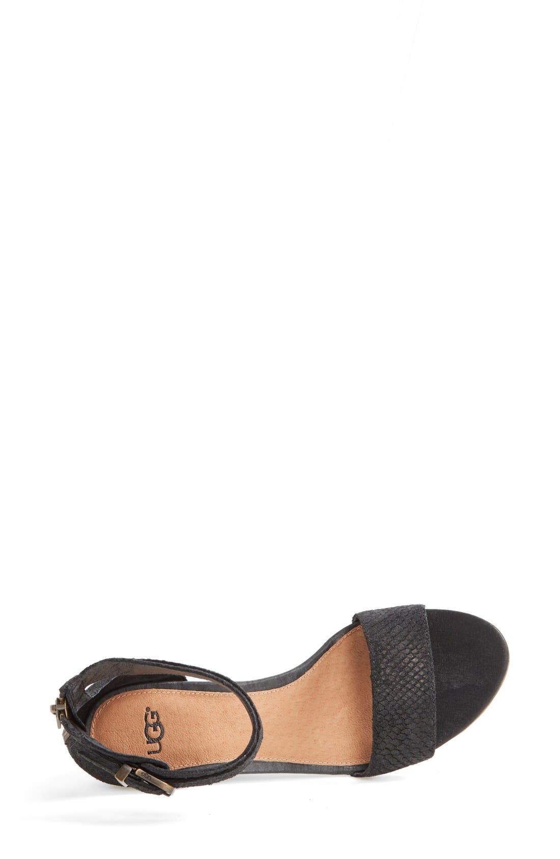 Australia 'Char Mar' Ankle Cuff Wedge Sandal, Alternate, color, BLACK