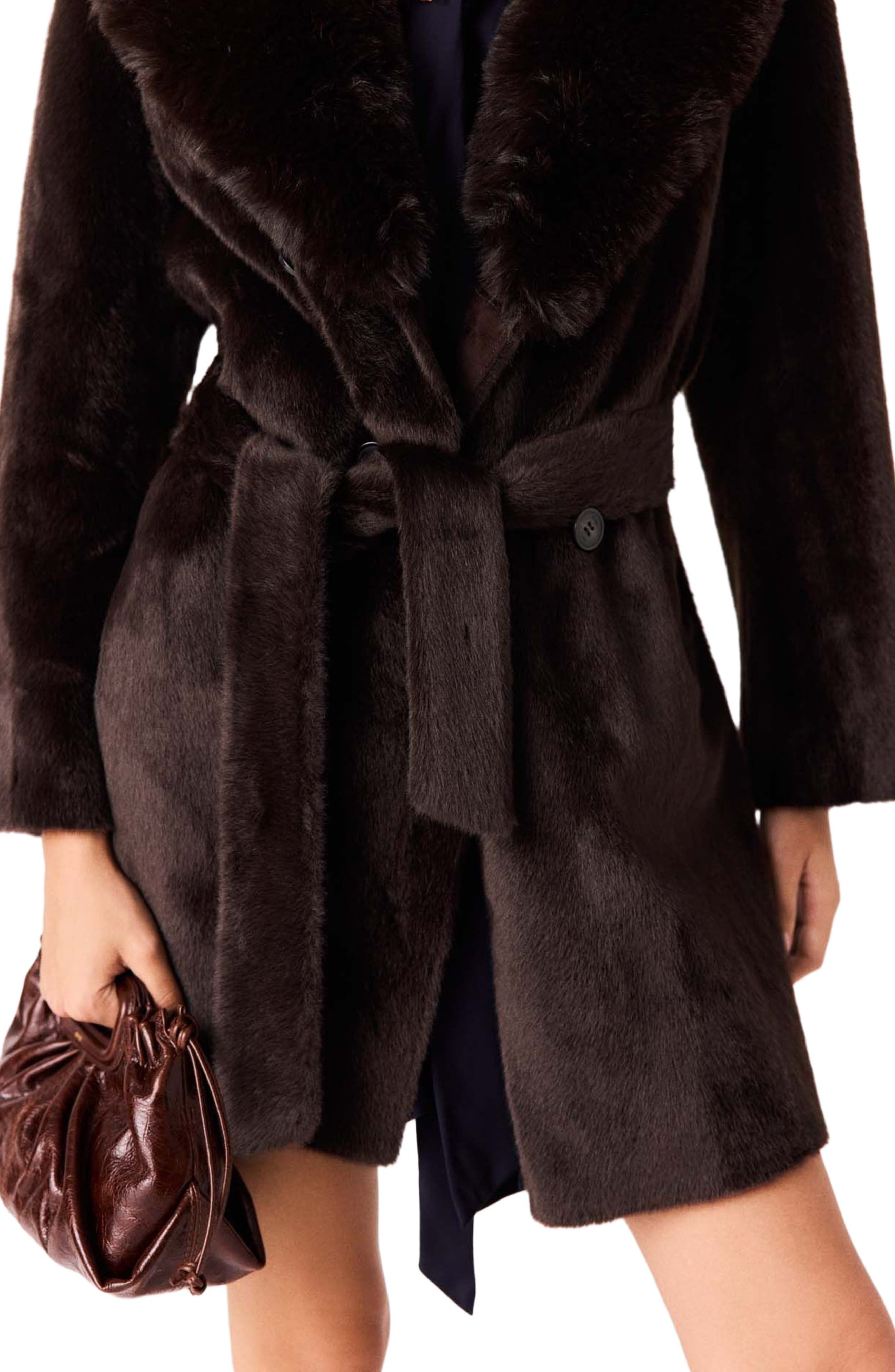 maje Mid-length Faux Fur Coat (Women) | Nordstrom