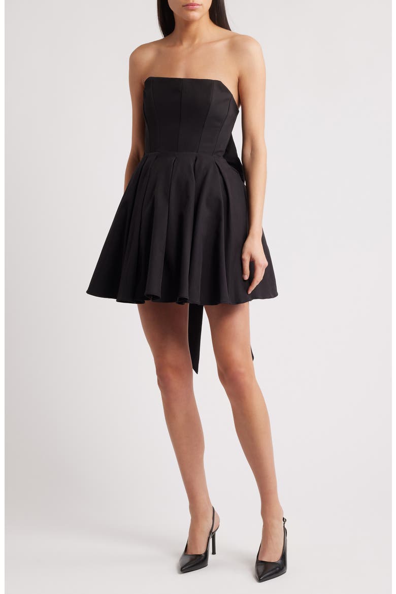 Emmanuela Strapless Fit & Flare Cocktail Dress, Alternate, color, BLACK