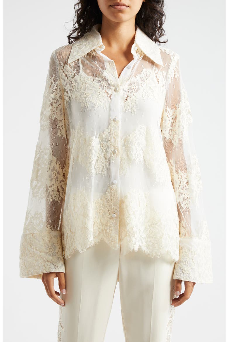 Missy Embroidered Floral Lace Mesh Top, Main, color, GARDENIA