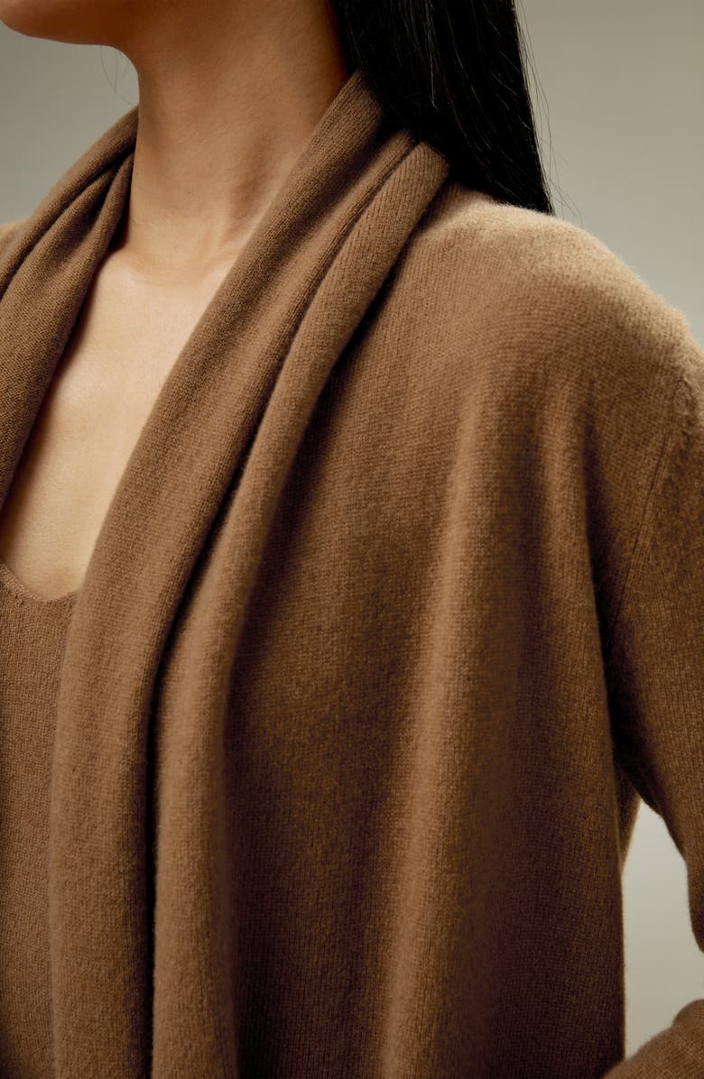 Lilysilk Elegant Pile Collar Open Cardigan for Women, Alternate, color, Toffee