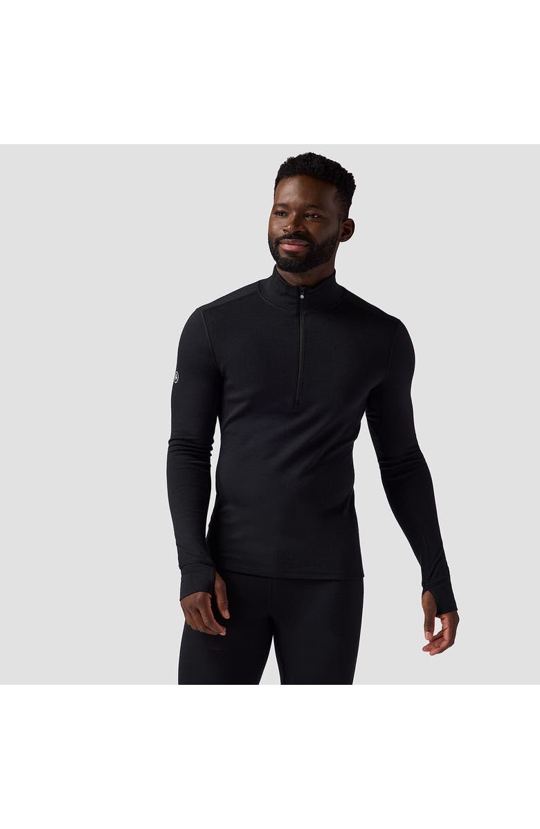 Backcountry Cedars Rws Merino Mid-Wt Baselayer 1/4-Zip Top - Men's, Main, color, Black
