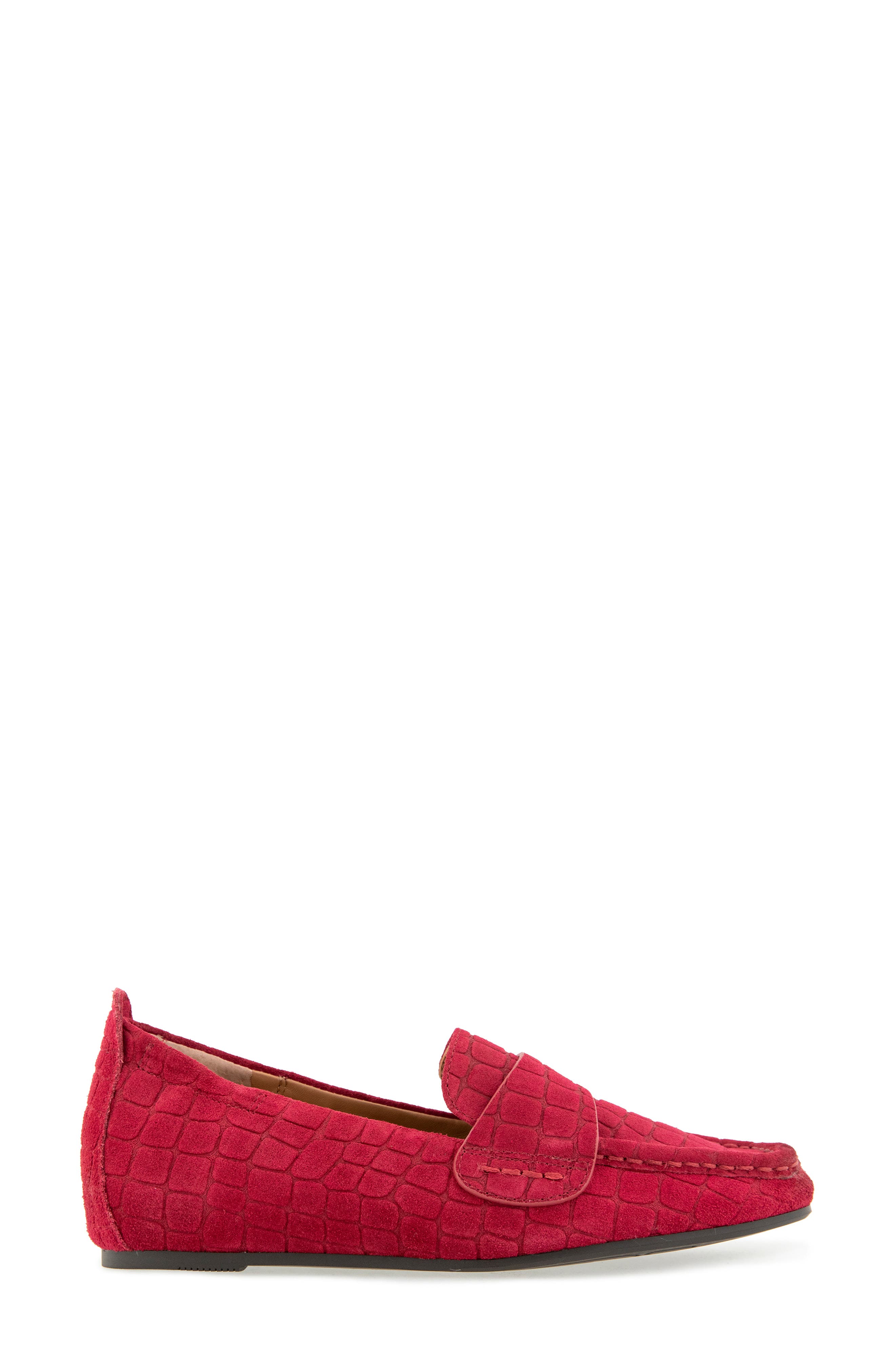 Sophie Loafer, Alternate, color, RIO RED CROC SUEDE