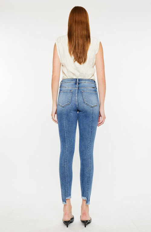 Kancan Lucy High Rise Ankle Skinny Jeans In Blue