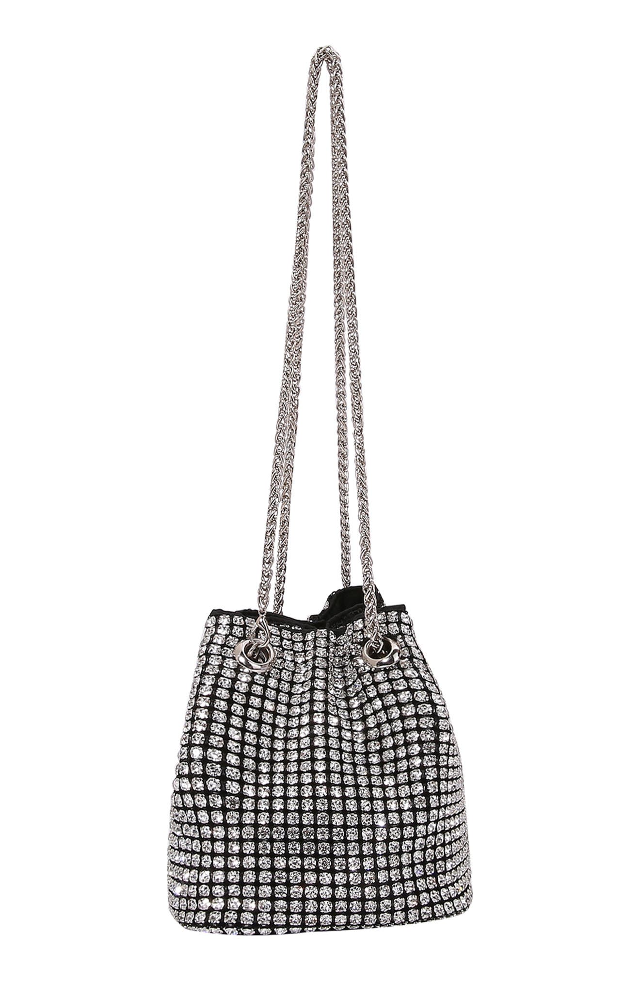 BERNESS Rhinestone Bucket Bag