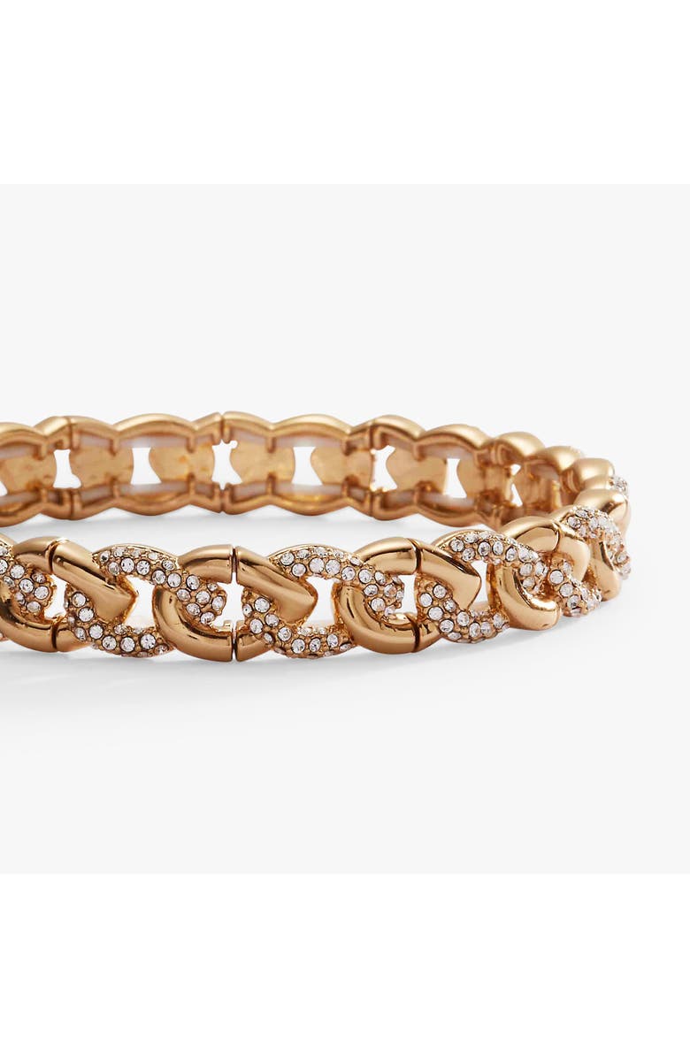 Alex and Ani Pave Curb Chain Stretch Bracelet, Alternate, color, Gold