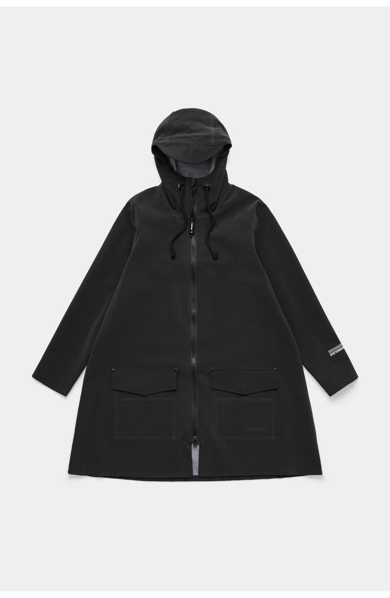 Stutterheim Mosebacke Patch Raincoat, Alternate, color, Black